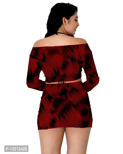 Fihana Net Mesh Babydoll Top Skirt with Bikini Set | Animal Print Chemise | Women Honeymoon Nightwear | Short Transparent Nighty | Baby Doll Lingerie | Stylish Western Dress for Ladies  Girls-thumb3
