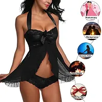 Fihana babydolls lingerie for honeymoon/Honeymoon Babydoll Dress/Women's Babydoll Nightwear/Babydoll Lace Sleepwear-thumb2