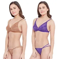 Fihana Women`s Non-Padded Non-Wired Cotton Innerwear Bra Panty Lingerie Set Small to 3XL-thumb4