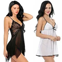 Fihana | babydoll nighty for honeymoon | lingerie set for women | sexy lingerie for women | baby doll night dress | short transparent nighty for women-thumb1