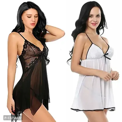 Fihana | babydoll nighty for honeymoon | lingerie set for women | sexy lingerie for women | baby doll night dress | short transparent nighty for women-thumb2