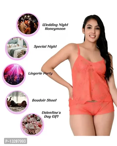 Fihana babydolls lingerie for honeymoon/Honeymoon Babydoll Dress/Women's Babydoll Nightwear/Babydoll Lace Sleepwear-thumb4