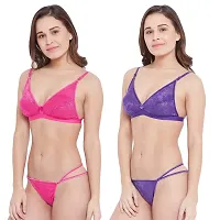 Fihana Women`s Non-Padded Non-Wired Cotton Innerwear Bra Panty Lingerie Set Small to 3XL-thumb4