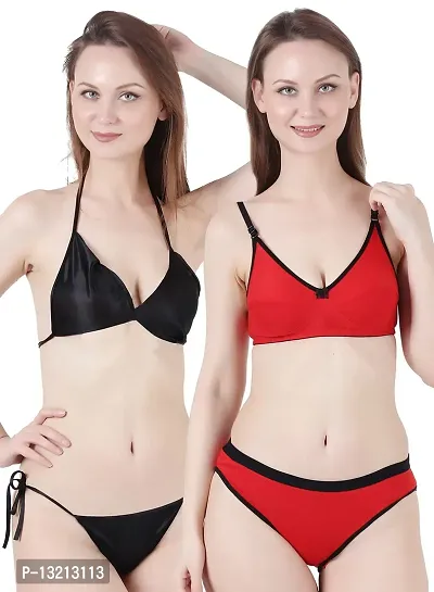Buy Fihana Stylish Solid Women Lingerie Set for Every Purpose, Combo of  Three Bra Panty Set, Girls Non-Padded Bra and Panty, Cotton Lingerie set  for daily use. Online In India At Discounted