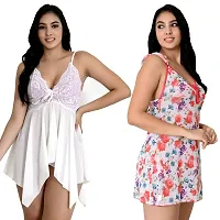 Fihana Net Lace Women Babydoll Lingerie Honeymoon Sleepwear Night Dress Small to 3XL-thumb4