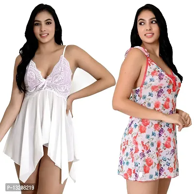 Fihana Net Lace Women Babydoll Lingerie Honeymoon Sleepwear Night Dress Small to 3XL-thumb5