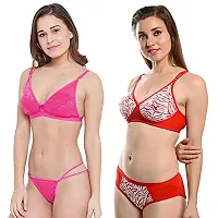 Fihana | bra panty set for women for honeymoon | bridal lingerie set for women wedding | net bra and panty for women | cotton net bra for women daily use | ladies undergarments for women-thumb2