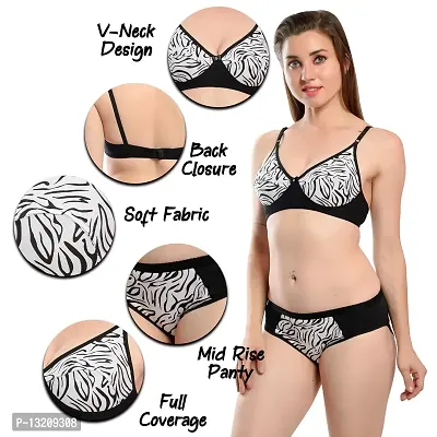 Fihana Women`s Honeymoon Beachwear Cotton Undergarments Lingerie Bra Panty Set Small to 3XL-thumb3