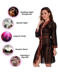 Roli Poli Women's Babydoll Multicolor Net Honeymoon Lingerie Nightwear Midi Small to 3XL-thumb3
