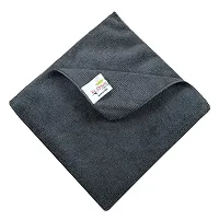 Microfiber Cloth - 2 pcs Grey - 40x40 cms - 300 GSM - Automotive Microfibre Towels for Car Bike Cleaning Polishing Washing  Detailing-thumb3