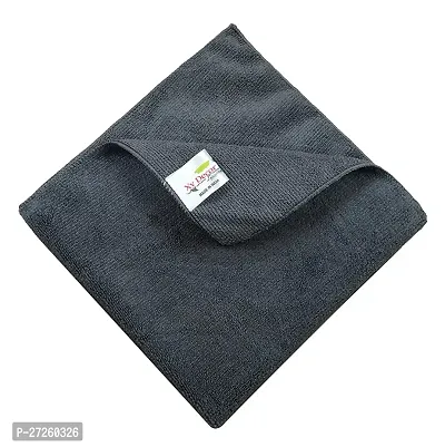 Microfiber Cloth - 2 pcs Grey - 40x40 cms - 300 GSM - Automotive Microfibre Towels for Car Bike Cleaning Polishing Washing  Detailing-thumb4