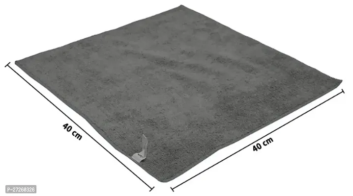 Microfiber Cloth - 2 pcs Grey - 40x40 cms - 300 GSM - Automotive Microfibre Towels for Car Bike Cleaning Polishing Washing  Detailing-thumb2