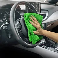Microfiber Cloth - 2pcs Green - 40x40 cms - 300 GSM - Automotive Microfibre Towels for Car Bike Cleaning Polishing Washing  Detailing-thumb3
