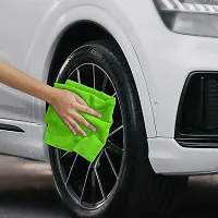 Microfiber Cloth - 2pcs Green - 40x40 cms - 300 GSM - Automotive Microfibre Towels for Car Bike Cleaning Polishing Washing  Detailing-thumb2
