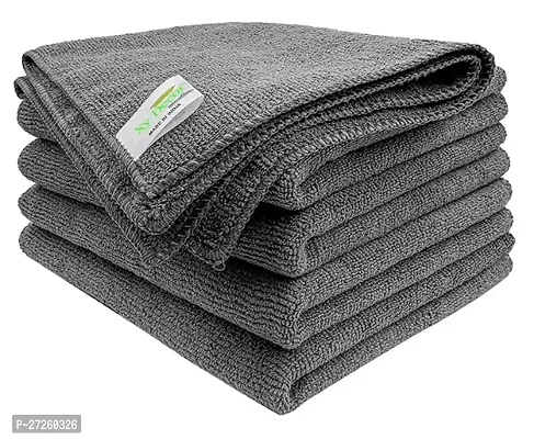 Microfiber Cloth - 2 pcs Grey - 40x40 cms - 300 GSM - Automotive Microfibre Towels for Car Bike Cleaning Polishing Washing  Detailing-thumb0