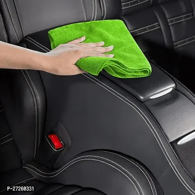 Microfiber Cloth - 2pcs Green - 40x40 cms - 300 GSM - Automotive Microfibre Towels for Car Bike Cleaning Polishing Washing  Detailing-thumb5