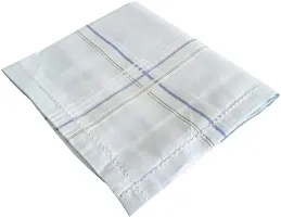 Cotton Handkerchiefs Hanky For Men - Pack of 12 (20 x 20 Inch) -White-thumb1