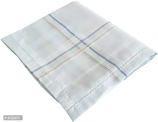 Cotton Handkerchiefs Hanky For Men - Pack of 12 (20 x 20 Inch) -White-thumb2