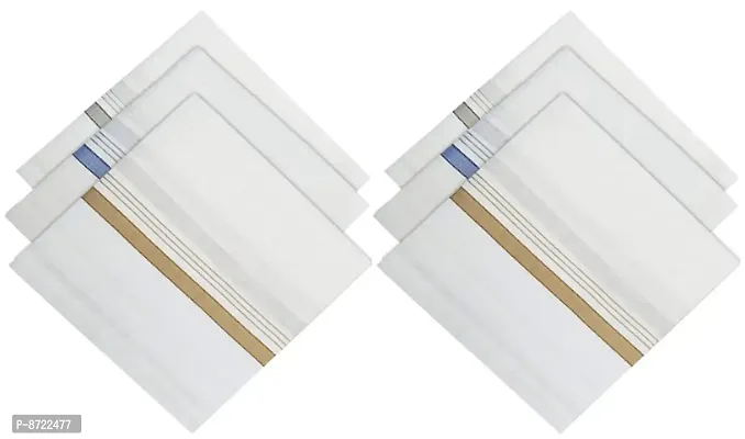 Cotton Handkerchiefs Hanky For Men - Pack of 12 (20 x 20 Inch) -White-thumb3