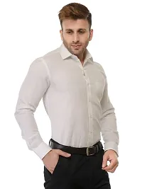 RG DESIGNERS Cotton White Solid Slim Fit Formal Shirt-thumb1