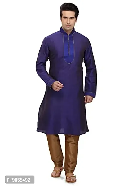 R VASUDEV Art Silk Kurta Churidhar set for mens