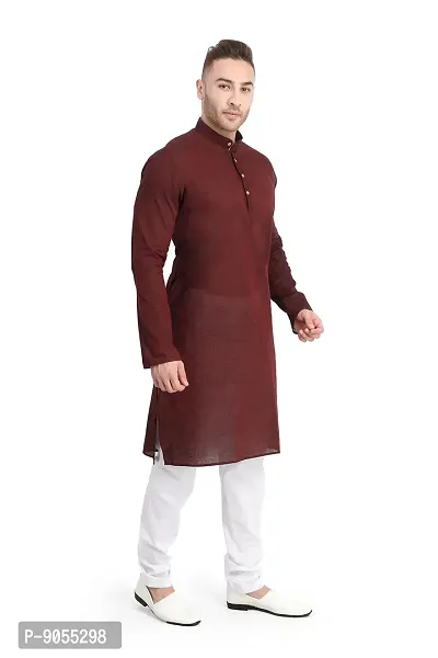 RG DESIGNERS Men's Cotton Blend Classic Kurta (Handloom)-thumb3