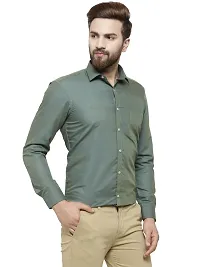 RG DESIGNERS Solid Slim Fit Formal Shirt (38, ArmyGreen)-thumb1