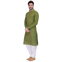 RG DESIGNERS Men's Full Sleeve Kurta Pyjama Set (36, Green)-thumb2