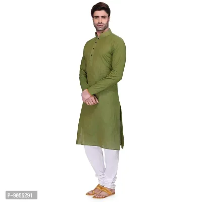 RG DESIGNERS Men's Full Sleeve Kurta Pyjama Set (36, Green)-thumb3