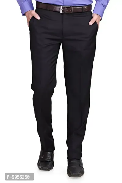 RG DESIGNERS Navy Slim Fit Men's Formal Trousers DN1000