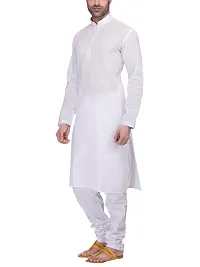 RG Designers Men's Full Sleeve Kurta Pyjama Set D6577White-thumb1