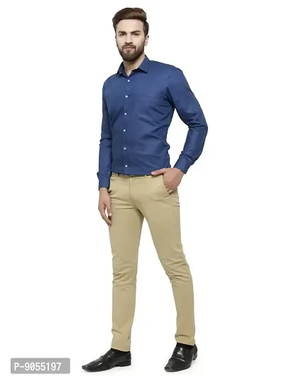 RG DESIGNERS Solid Slim Fit Formal Shirt (42, NAVYBLUE)-thumb5