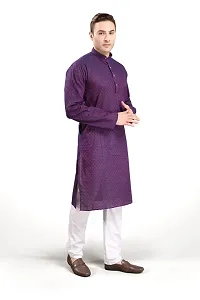 RG Designers Self Textured Kurta Set For Mens-thumb1