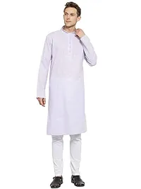 RG Designers Plain Cotton Linen Kurta Pyjama Set for Men-thumb1