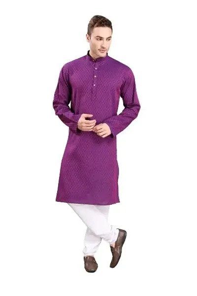 RG Designers Jacquard Textured Kurta Set For Mens