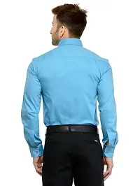 RG DESIGNERS Light Blue Solid Slim Fit Formal Shirt-thumb2