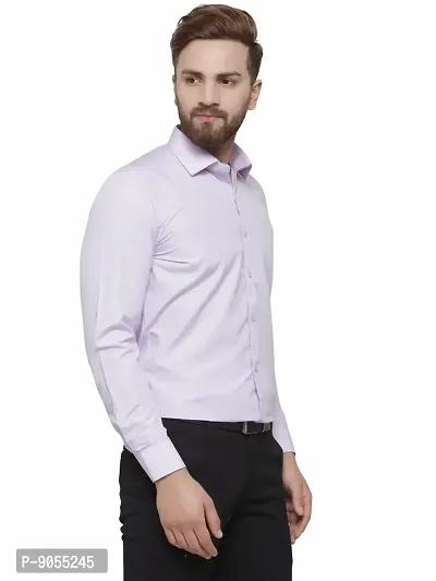 RG DESIGNERS Light Purple Solid Slim Fit Full Sleeve Cotton Formal Shirt (42)-thumb2