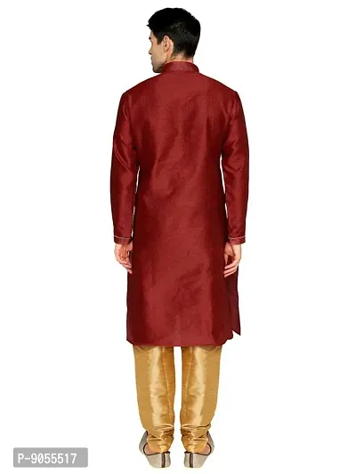 R VASUDEV Self Design Art Silk Kurta Churidhar set for Mens (6576)-thumb4