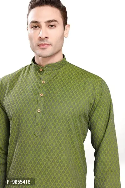 R Vasudev Jacquard Textured Kurta Set For Mens-thumb5