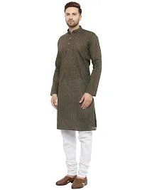 R VASUDEV Self Print Cotton Kurta Churidhar set for Mens (A Handloom)-thumb2
