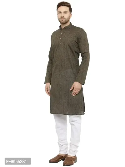 R VASUDEV Self Print Cotton Kurta Churidhar set for Mens (A Handloom)-thumb3