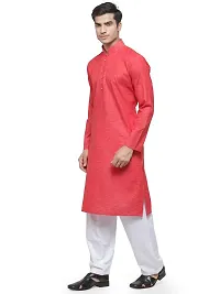 RG DESIGNERS Men's Cotton Kurta and Pyjama Set (Dark Carrot, 38)-thumb2