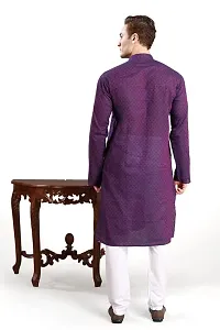 R Vasudev Self Textured Kurta Set For Mens-thumb3