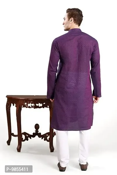 R Vasudev Self Textured Kurta Set For Mens-thumb4