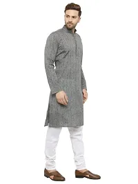 R VASUDEV Self Print Cotton Kurta Churidhar set for Mens (A Handloom)-thumb1