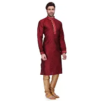 RG Designers Self Textured Kurta Set For Mens-thumb2