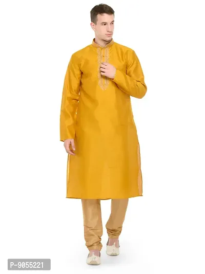 Rg Designers Men's Self Design Full Sleeves Kurta Pyjama Set