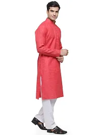 RG DESIGNERS Men's Cotton Kurta and Pyjama Set (Dark Carrot, 38)-thumb1