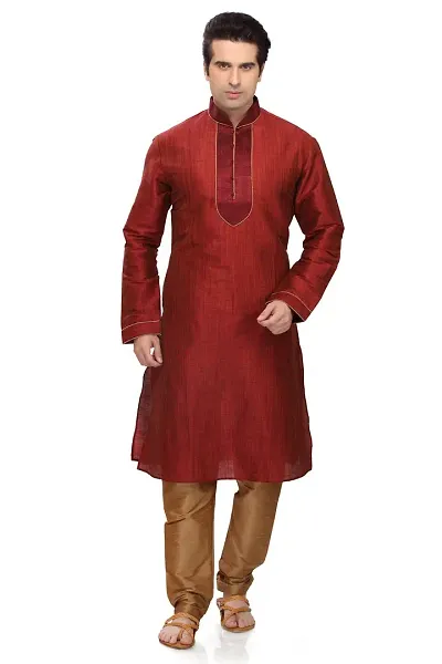 RG DESIGNERS Men's Silk Kurta Pyjama Set