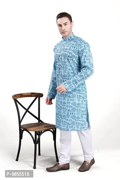 R VASUDEV Warli Print Kurta Churidhar set for mens-thumb3